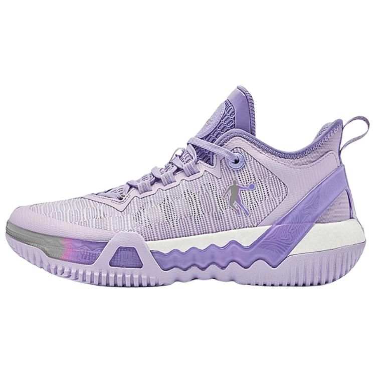 QIAODAN Slip Resistant, Abrasion Resistant, Breathable Low top Basketball Shoes Men's Purple