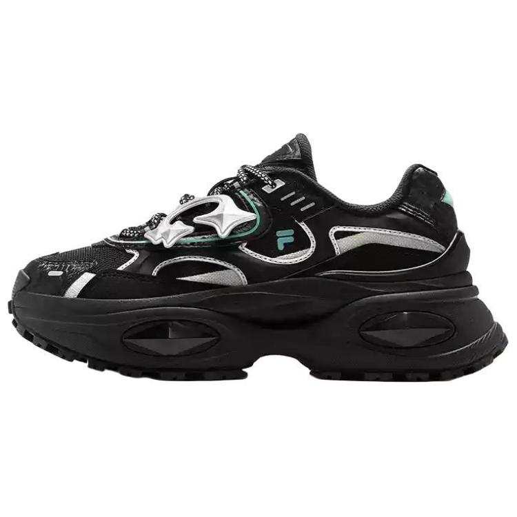 FILA FUSION BIANCO III Soft And Comfortable Abrasion Resistant Height Increasing Low top Chunky Sneakers Women's Black