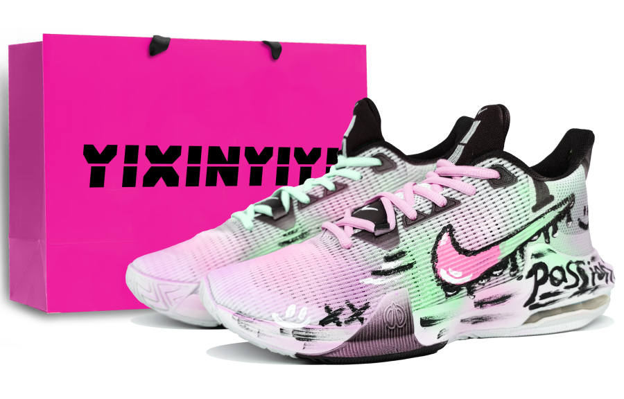 Nike Nike Air Max Impact 3 Slip Resistant Abrasion Resistant Low top Basketball Shoes Men's Pink Cyan