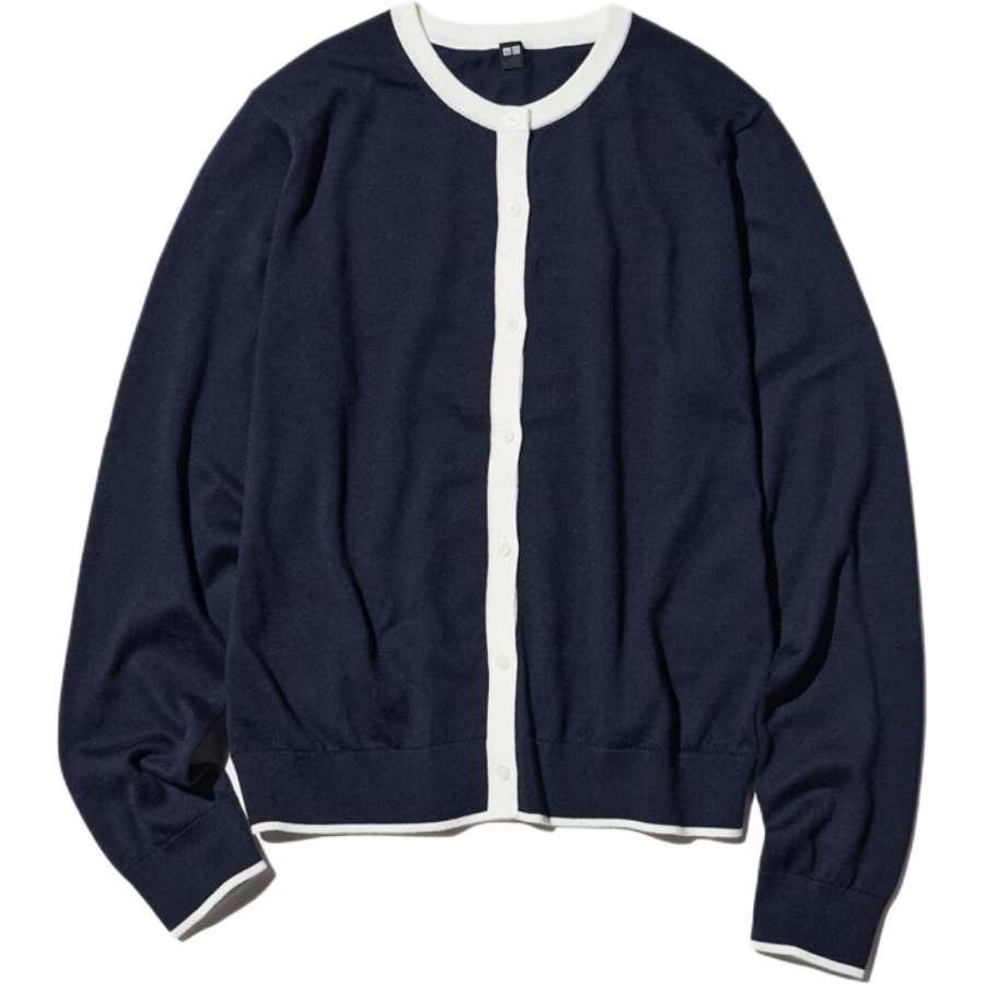 UNIQLO Knitwear Women's Navy Blue Crew Neck Moderate