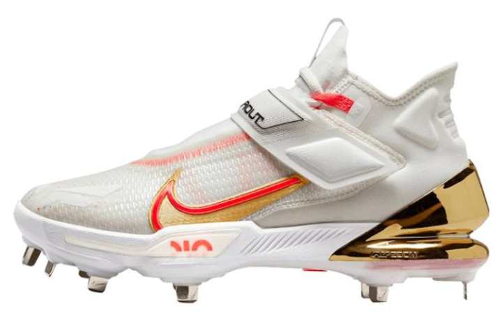 Nike Nike Force Zoom Trout 8 Pro NRG Cushioning Mid top Training Shoes Men's White Red Gold