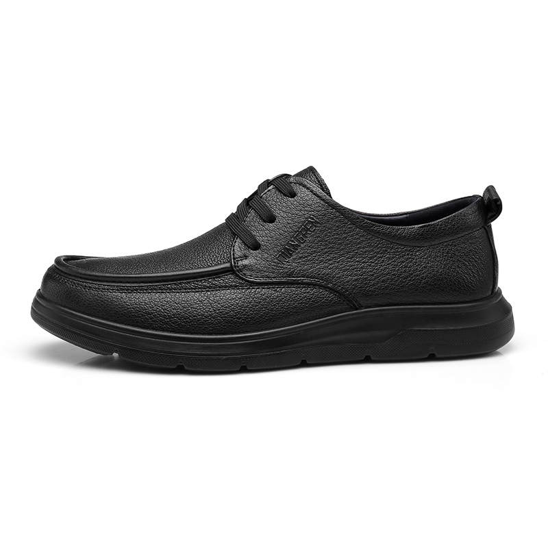 QIANGREN 3515 Casual Leather Shoes Men's Black
