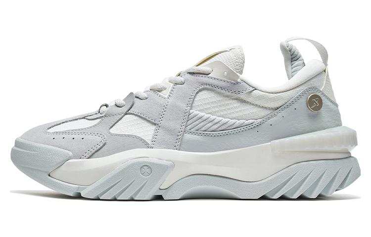 XTEP Sichuan Journey Abrasion Resistant Low top Chunky Sneakers Men's White Gray
