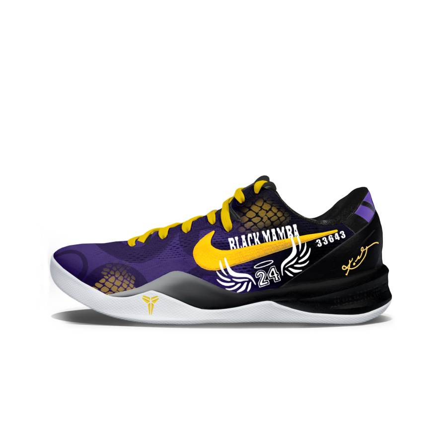 Nike Nike Kobe 8 Cushioning Low top Basketball Shoes Unisex Black Purple Yellow