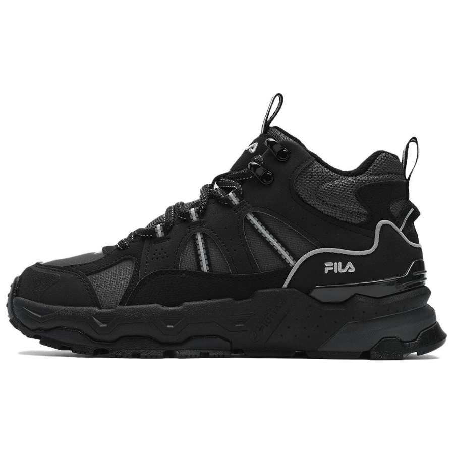 FILA TREK 1S MID WE Abrasion Resistant Height Increasing Mid top Chunky Sneakers Women's Black
