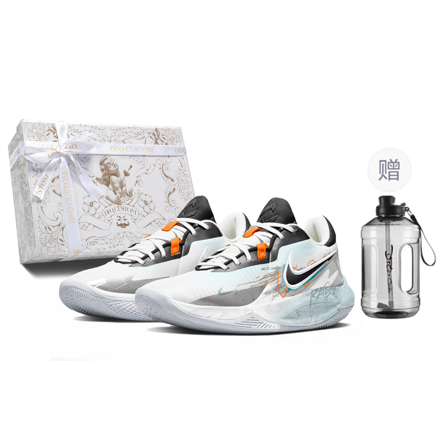 Nike Nike Precision 6 Cushioning Slip Resistant Abrasion Resistant Low top Basketball Shoes Unisex Gray Blue