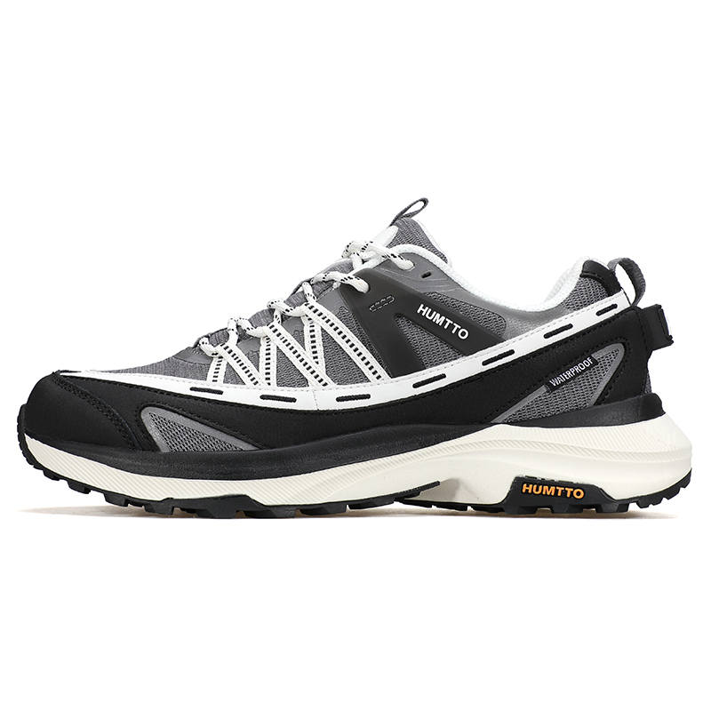 HUMTTO Classic And Versatile Cushioning Support Cushioning Support Low top Hiking Shoes Men's White Gray Black