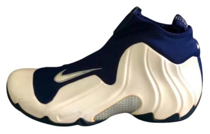Nike Nike Air Flightposite Slip Resistant Mid top Basketball Shoes Men's Beige Blue