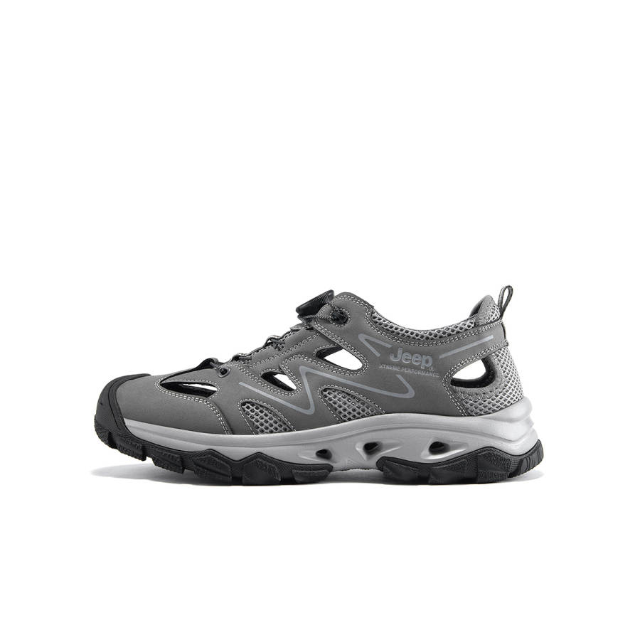 Jeep Slip Resistant Breathable Grip Abrasion Resistant River Trekking Shoes Men's Gray