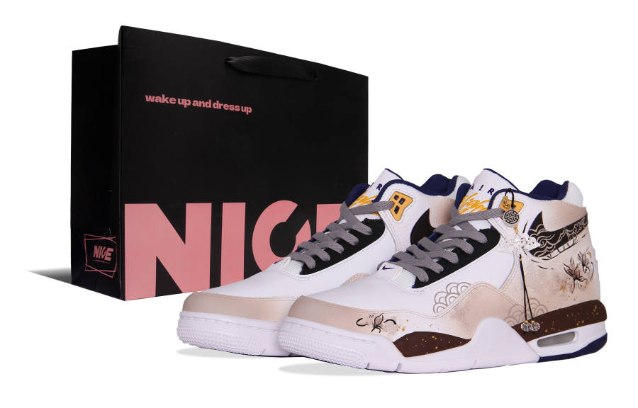 Nike Nike Flight Legacy Enchanted Camellia Slip Resistant Abrasion Resistant Mid top Vintage Basketball Shoes Men's