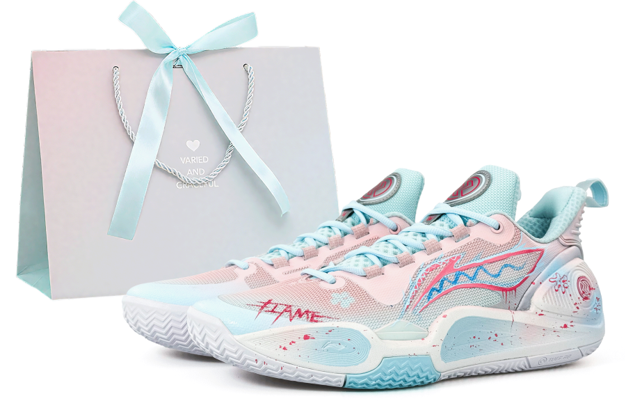 Li-Ning Li Ning Speed 9 Non slip, Wear resistant, Impact resistant Low top Basketball Shoes Men's Light Cyan