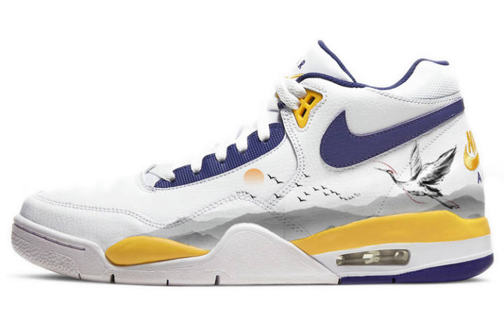 Nike Nike Flight Legacy Low top Vintage Basketball Shoes Men's White Black Yellow
