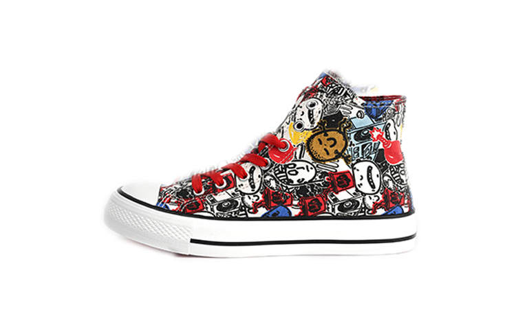 ISTEP Abrasion Resistant Slip Resistant Abrasion Resistant Slip Resistant High top Canvas Shoes Men's Black Red