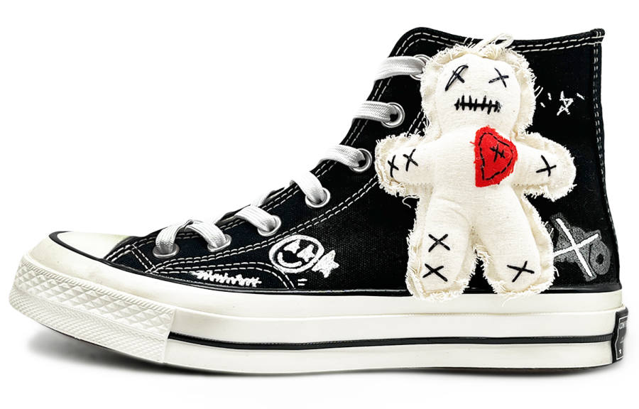 Converse All Star Slip Resistant Abrasion Resistant High top Canvas Shoes Unisex Black White