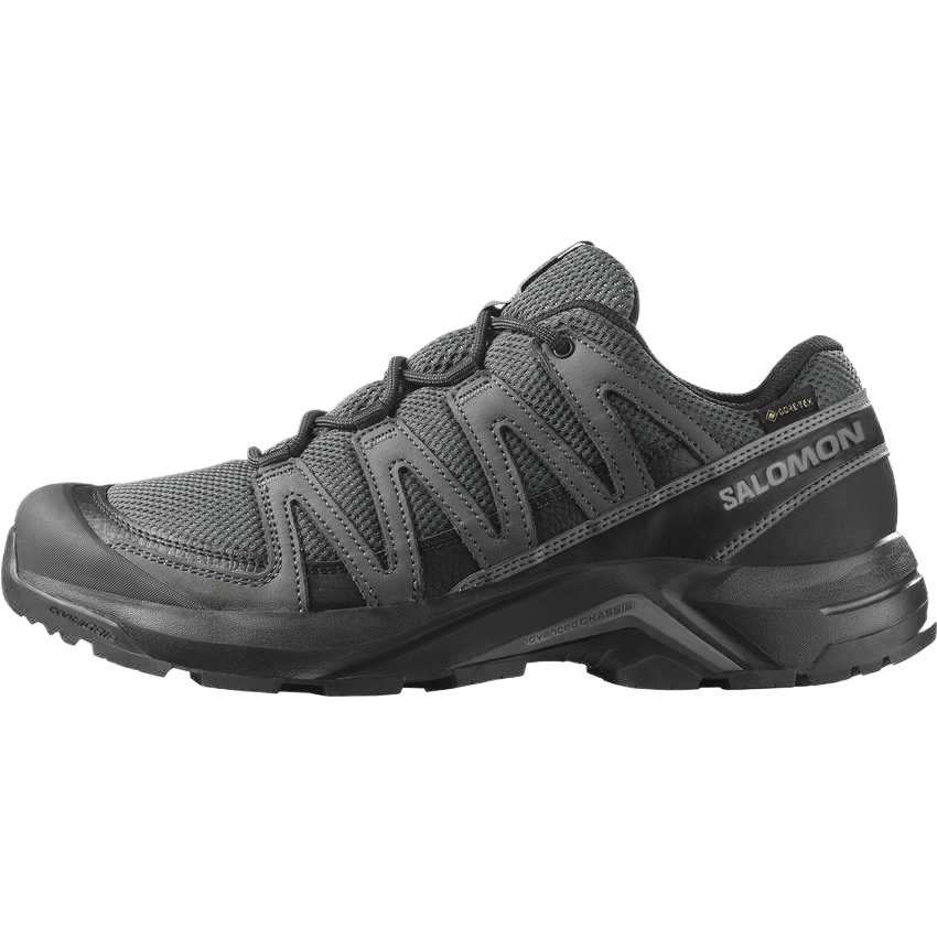 SALOMON X Adventure Leather Low top Mountaineering Shoes Men's Black Gray