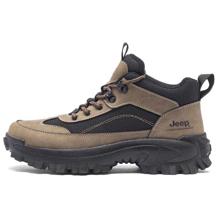 Jeep Textile, Synthetic Leather Cushioning Waterproof And Breathable Low top Mountaineering Shoes Men's