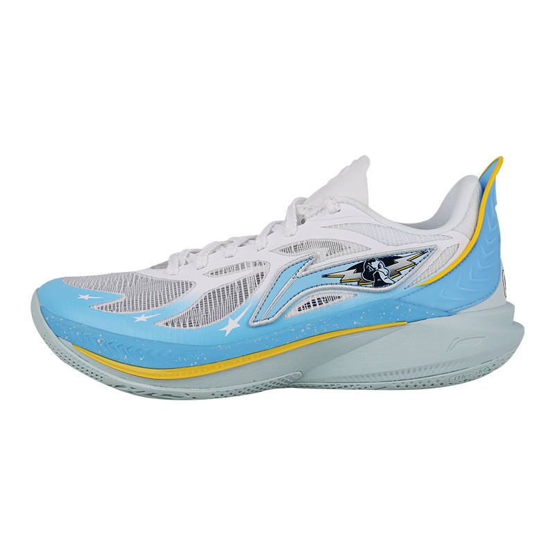 Li-Ning Li Ning SONIC 12 PE Edition Cushioning, Wear Resistant Low top Basketball Shoes Men's White Blue