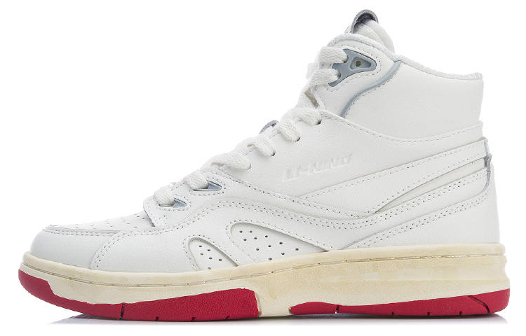 Li-Ning Li Ning 937 Vintage Basketball Shoes Women's High Top Ecru