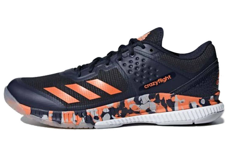 Adidas Adidas Crazyflight Volleyball Abrasion Resistant Slip Resistant Low top Training Shoes Men's Blue Orange