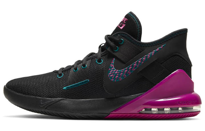Nike Nike Air Max Impact 2 Textile, Synthetic Leather Mid top Basketball Shoes Men's Black Purple International Version