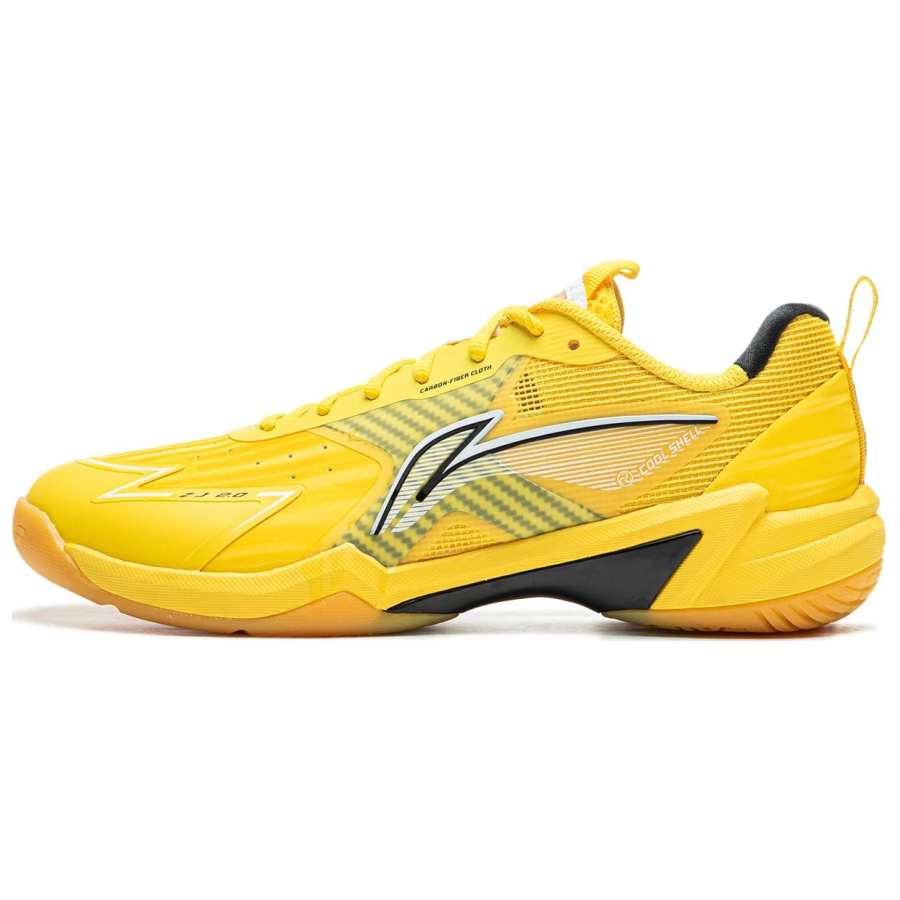 Li-Ning Li Ning Halberd 2 Synthetic Leather Comfortable And Trendy Cushioning Low top Badminton Shoes Unisex Radiant Yellow