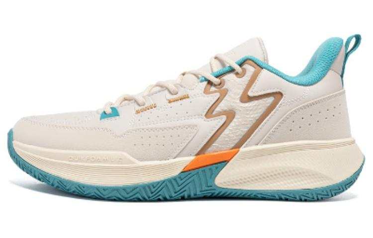 361° Cushioning, Wear Resistant Low top Basketball Shoes Men's Gray Orange