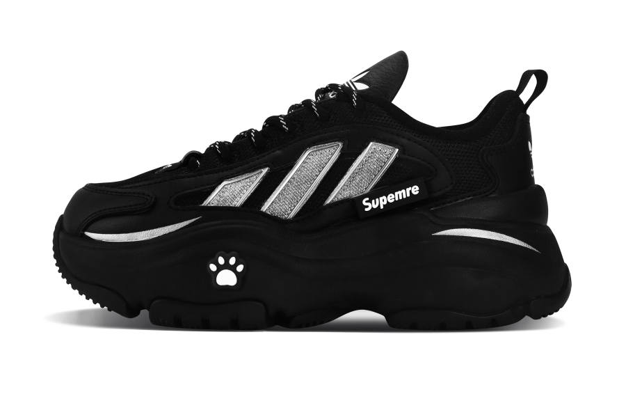 Adidas Originals OZGAIA Lightweight Height Increasing Low top Chunky Sneakers Women's Black Silver