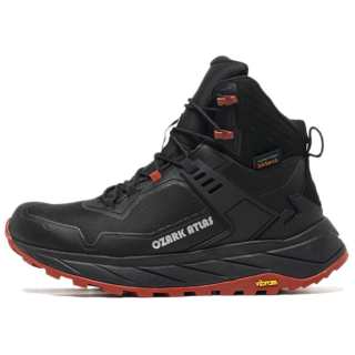 OZARK GEAR Slip Resistant Abrasion Resistant High top Hiking Shoes Unisex Black Red
