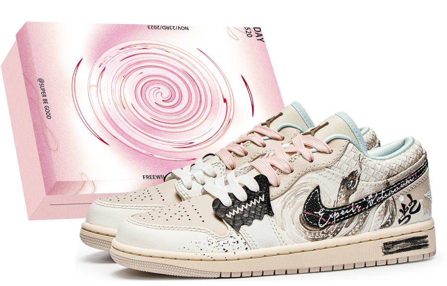 Jordan Jordan Air Jordan 1 LOW Super Berry, Medusa Gaze CNY Year Of The Snake Project Abrasion Resistant Low top