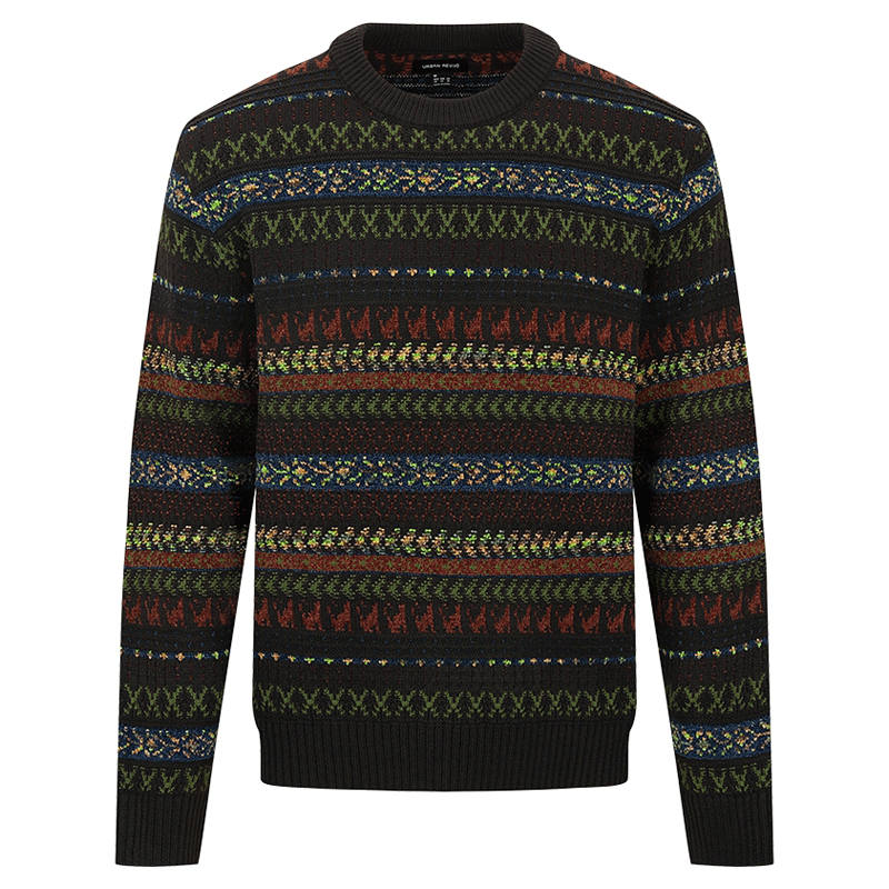 URBAN REVIVO Knitwear Men's Multicolor Crew Neck Moderate Other
