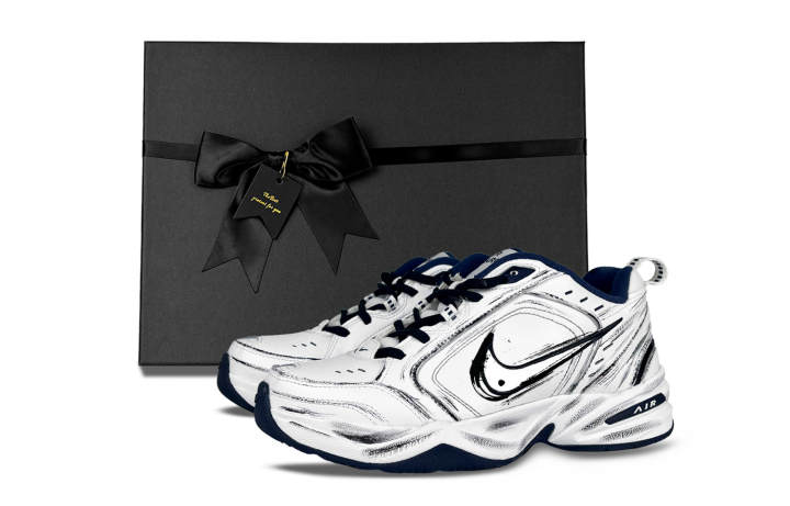 Nike Nike Air Monarch 4 Wear resistant And Lightweight Low top Chunky Sneakers Unisex Black White