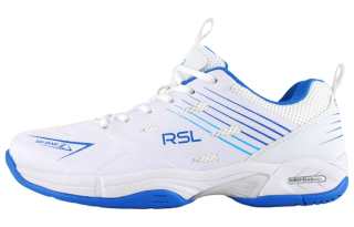 RSL Cushioning Slip Resistant Low top Badminton Shoes Unisex White Blue