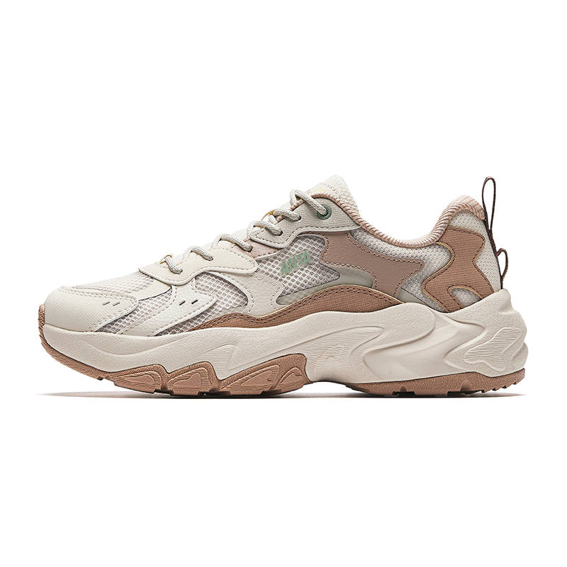 Anta Starry Sea 2.0 Cushioning Abrasion Resistant Lightweight Low top Chunky Sneakers Women's White Umber Gray