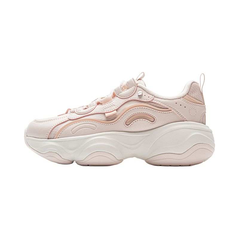 Li-Ning Li Ning Honey Abrasion Resistant Height Increasing Low top Chunky Sneakers Women's Pink