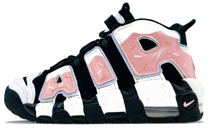 Nike Nike Air More Uptempo Mid top Vintage Basketball Shoes GS Leather Red