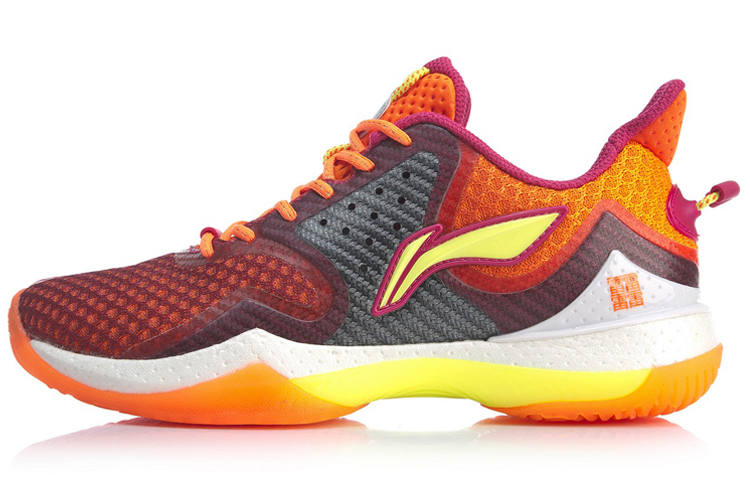 Li-Ning Li Ning Badminton Shoes Women's Low Top Orange Red