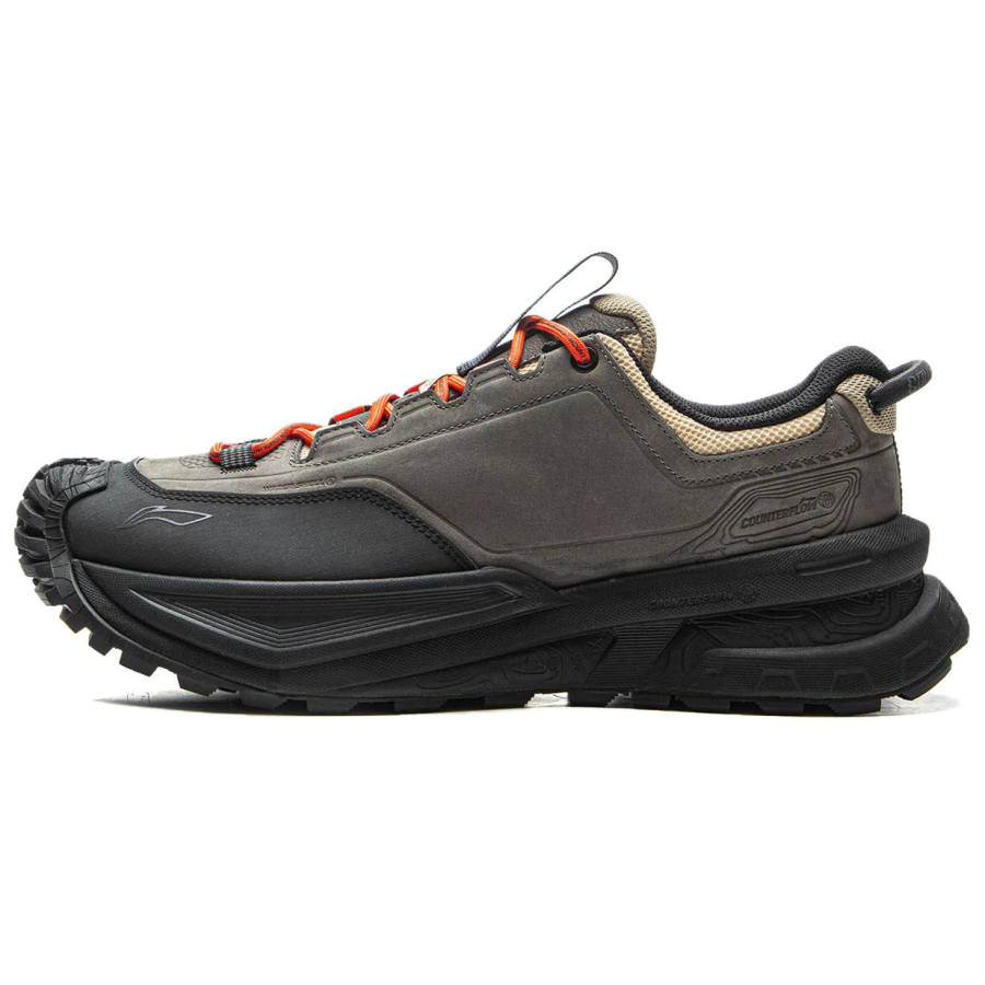 Li-Ning Li Ning Outdoor CF Tracing Waterproof Support Low top Hiking Shoes Unisex Gray Black