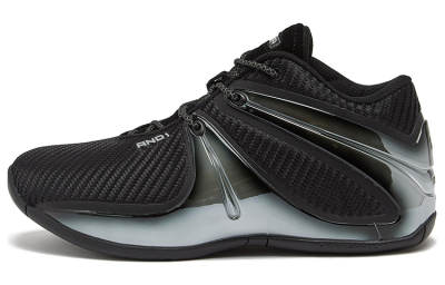 AND1 Rise Slip Resistant Abrasion Resistant Slip Resistant Abrasion Resistant Mid top Basketball Shoes Men's Black