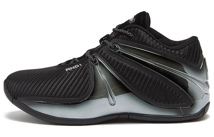 AND1 Rise Slip Resistant Abrasion Resistant Slip Resistant Abrasion Resistant Mid top Basketball Shoes Men's Black