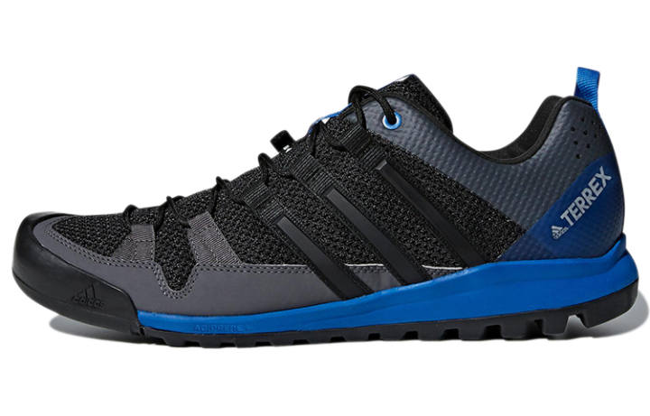 Adidas Adidas Terrex Solo Cushioning Abrasion Resistant Breathable Low top Hiking Shoes Men's Black Blue