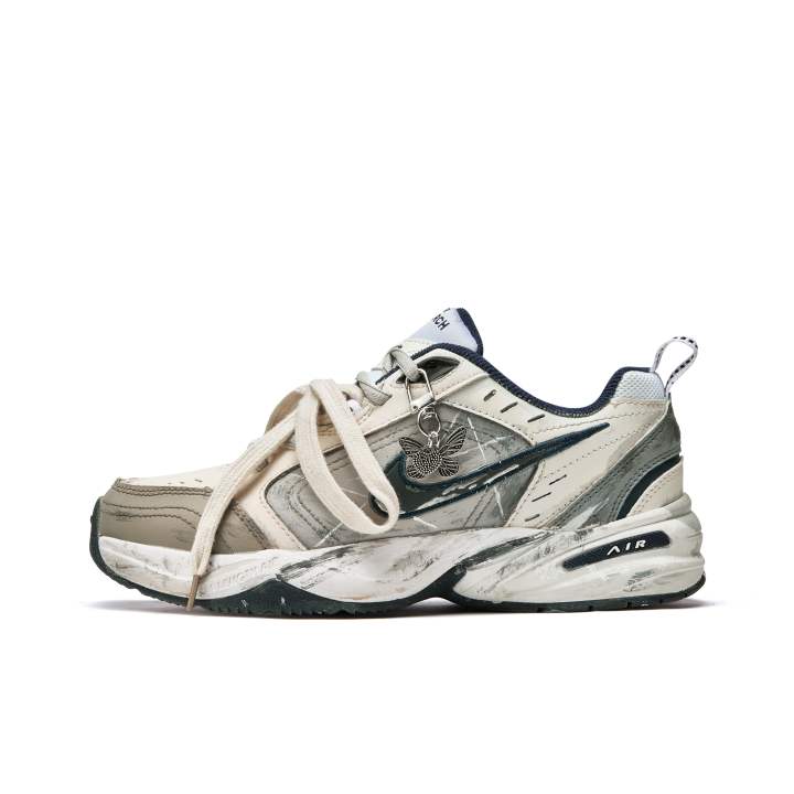 Nike Nike Air Monarch 4 Da Vinci, Green Series Slip Resistant Low top Chunky Sneakers Unisex Beige Brown