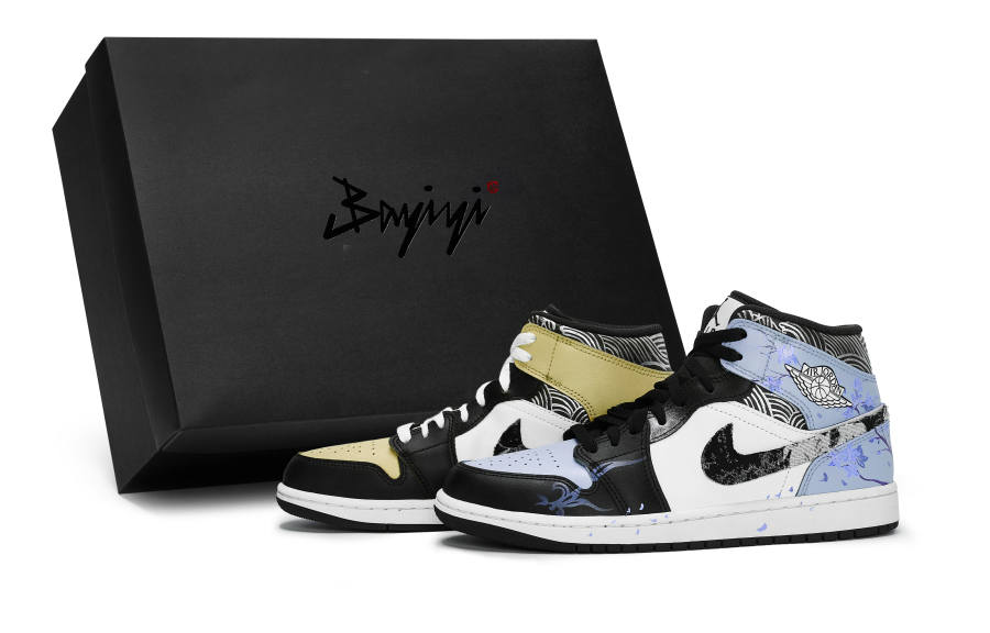 Jordan Jordan Air Jordan 1 811 Manufacturing, Peach Blossom And Apricot Melody Blue Yellow, Special Shoe Box Mid top