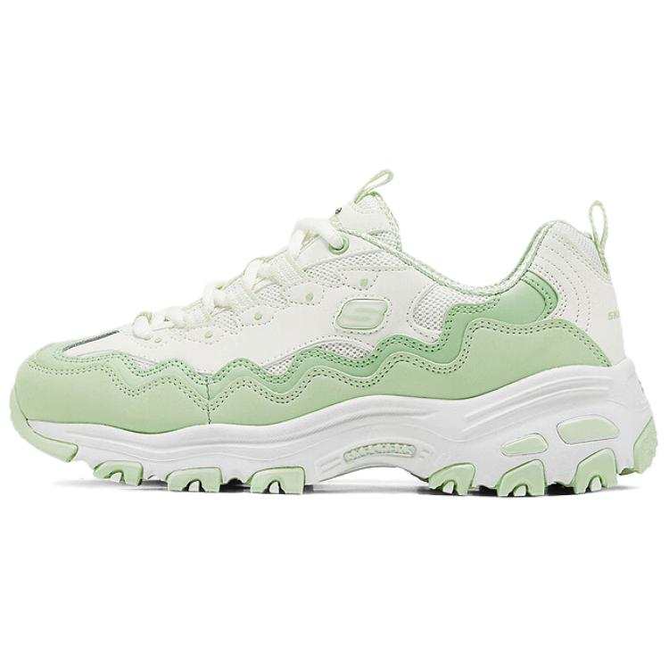 Skechers DLITES Abrasion Resistant Abrasion Resistant Low top Chunky Sneakers Women's White Green