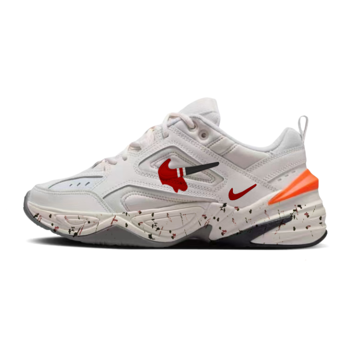 Nike Nike Air Monarch 4 Ink Splatter Line Cushioning Slip Resistant Abrasion Resistant Low top Chunky Sneakers Women's White