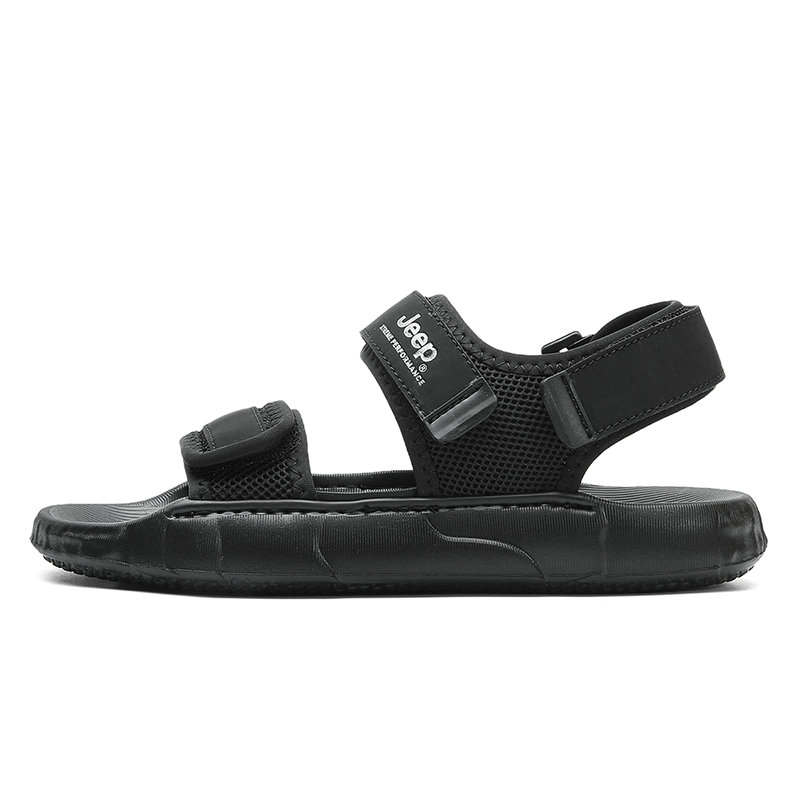 Jeep Men's Urban Techwear Hook and Loop River Trekking Beach Shoes, Summer, Breathable Mesh Leather, Textile Sandal