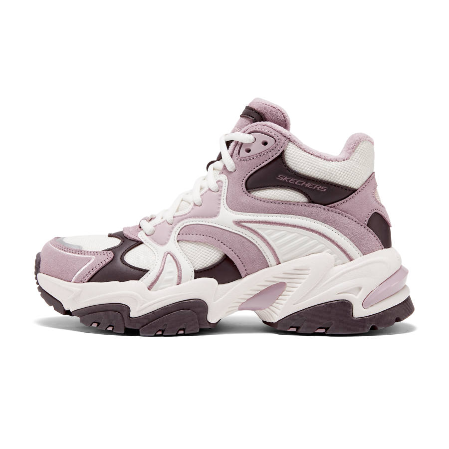 Skechers Vintage Mecha Shoes 2025 Fall Thermal Mid top Chunky Sneakers Women's Mint Pink