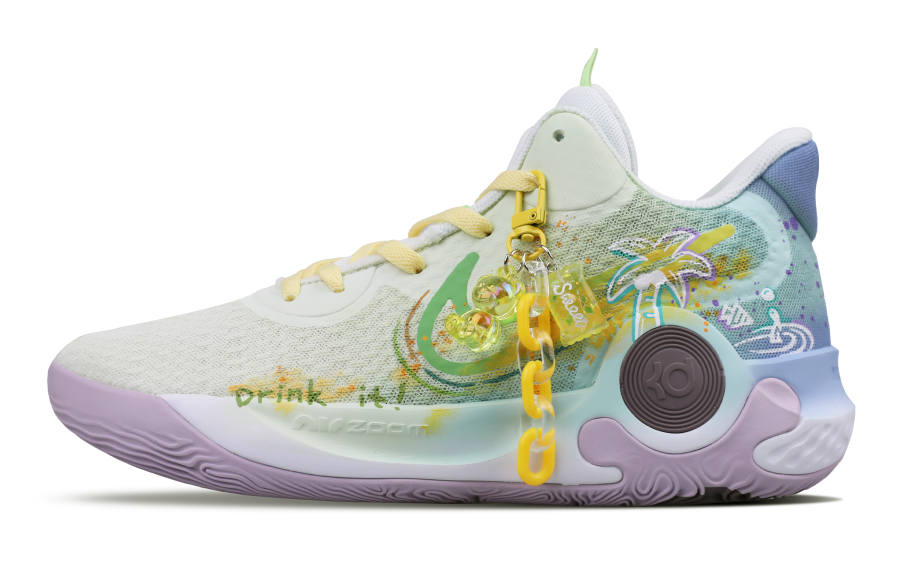 Nike Nike Trey 5 Ix Ep Cushioning Slip Resistant Breathable Mid top Vintage Basketball Shoes Men's Yellow Green Blue