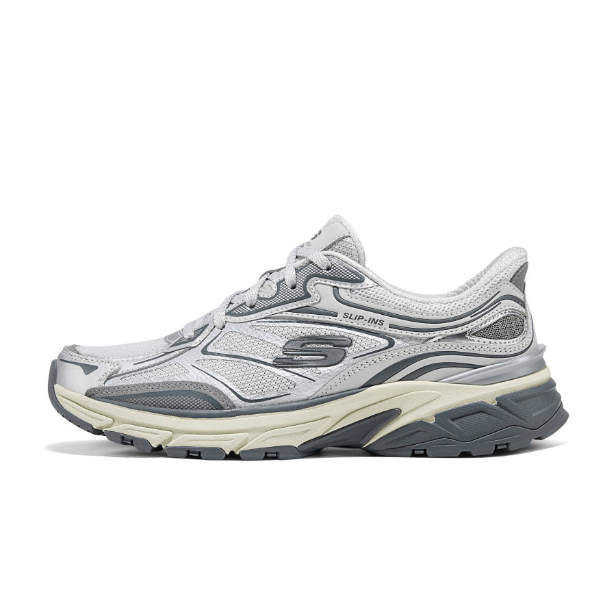 Skechers Silver Wing Shoes Low top Chunky Sneakers Women's Silver
