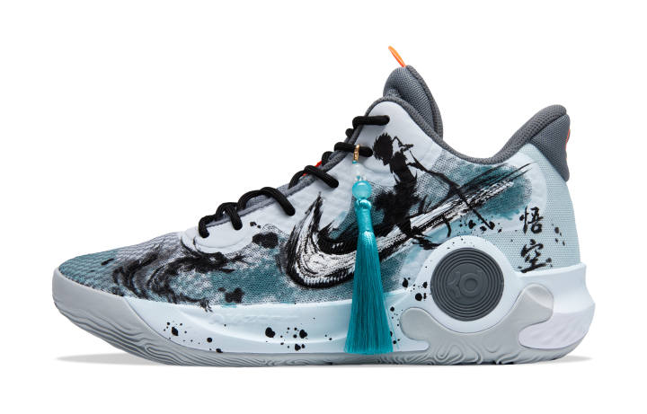 Nike Nike KD Trey 5 IX Fighting The Holy Sun Slip Resistant Abrasion Resistant Mid top Basketball Shoes Unisex Cyan Black