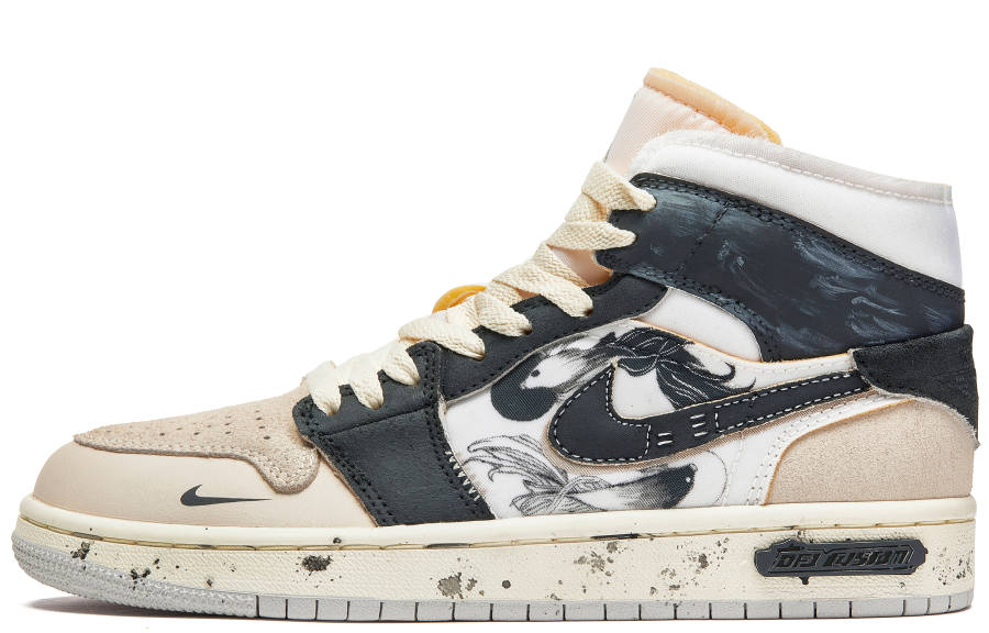 Jordan Jordan Air Jordan 1 ADCDAVINCI Custom, Taiyi Fish Cushioning Slip Resistant Cushioning Slip Resistant High top